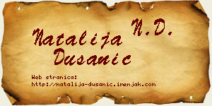 Natalija Dušanić vizit kartica